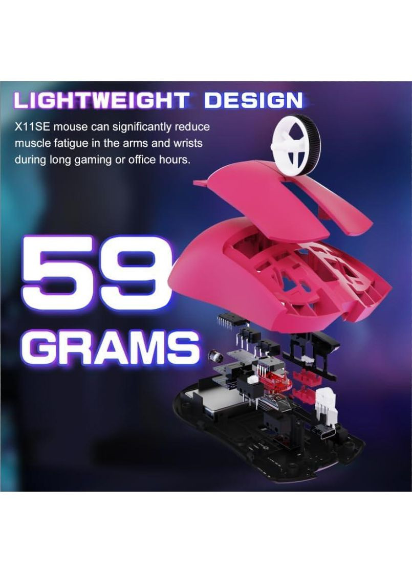 Игровая беспроводная мышь X11SE 2025 Pink 2.4G/Bluetooth/Кабель ATTACK SHARK (370202780)