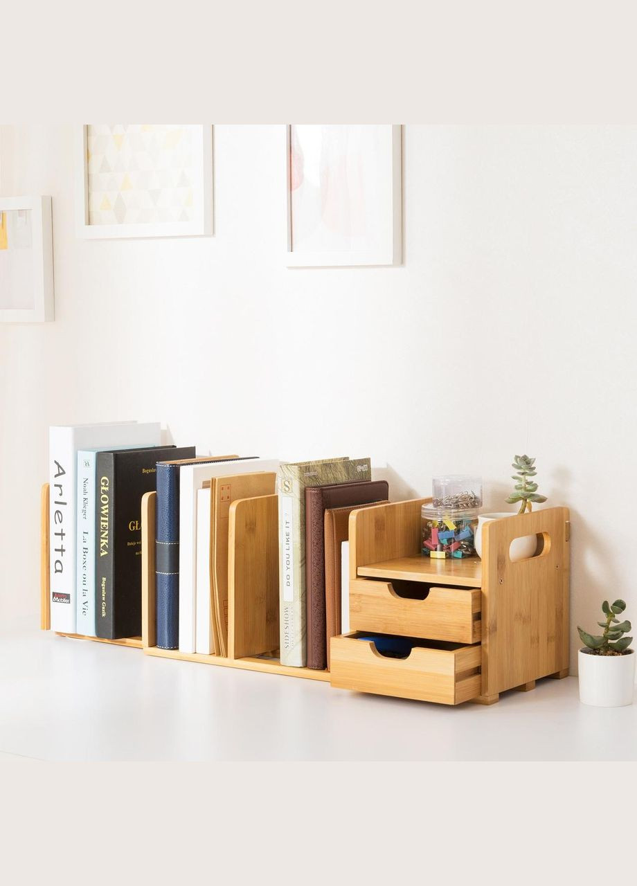 Настільна книжкова полиця з дерева Іскандер ваніль (КПЛ-002002) No Brand (328415459)