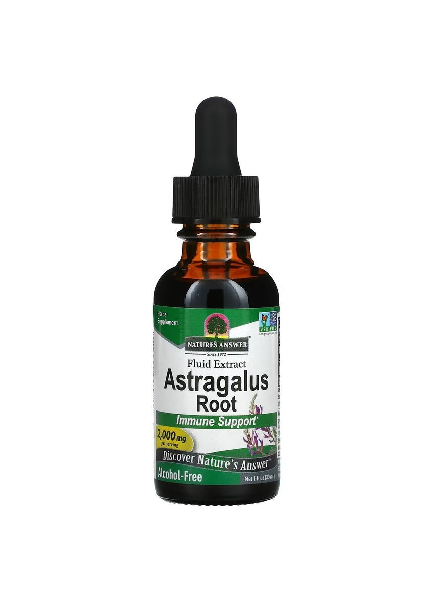 Екстракт астрагалу без спирту, 2000 мг, Astragalus Root,, 30 мл Nature's Answer (322741466)
