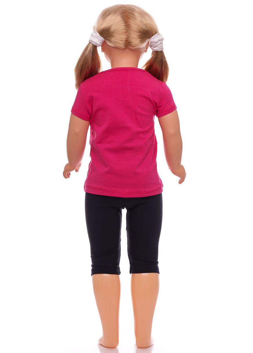 Комбинированный летний костюм летний для девочки трикотажный с девочкой розовый 80 см (32462) BABYKROHA