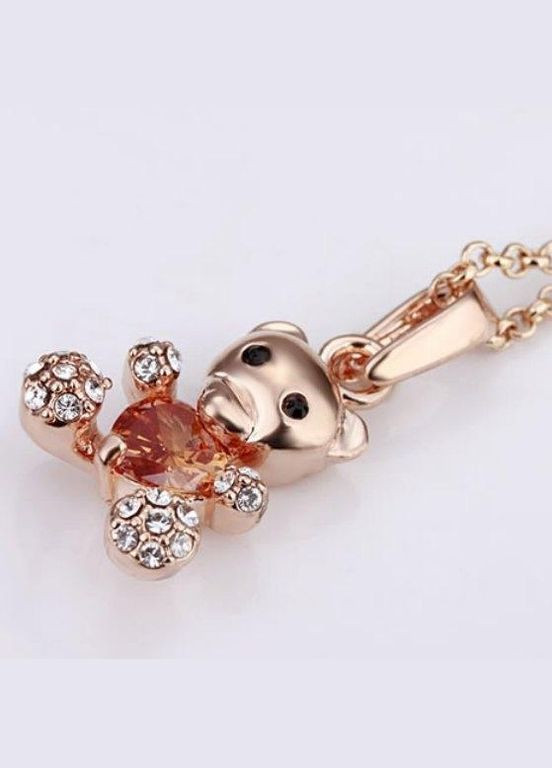 Ювелирная подвеска кулон на цепи мишка с фианитом, 1265 Fashion Jewelry (336950561)