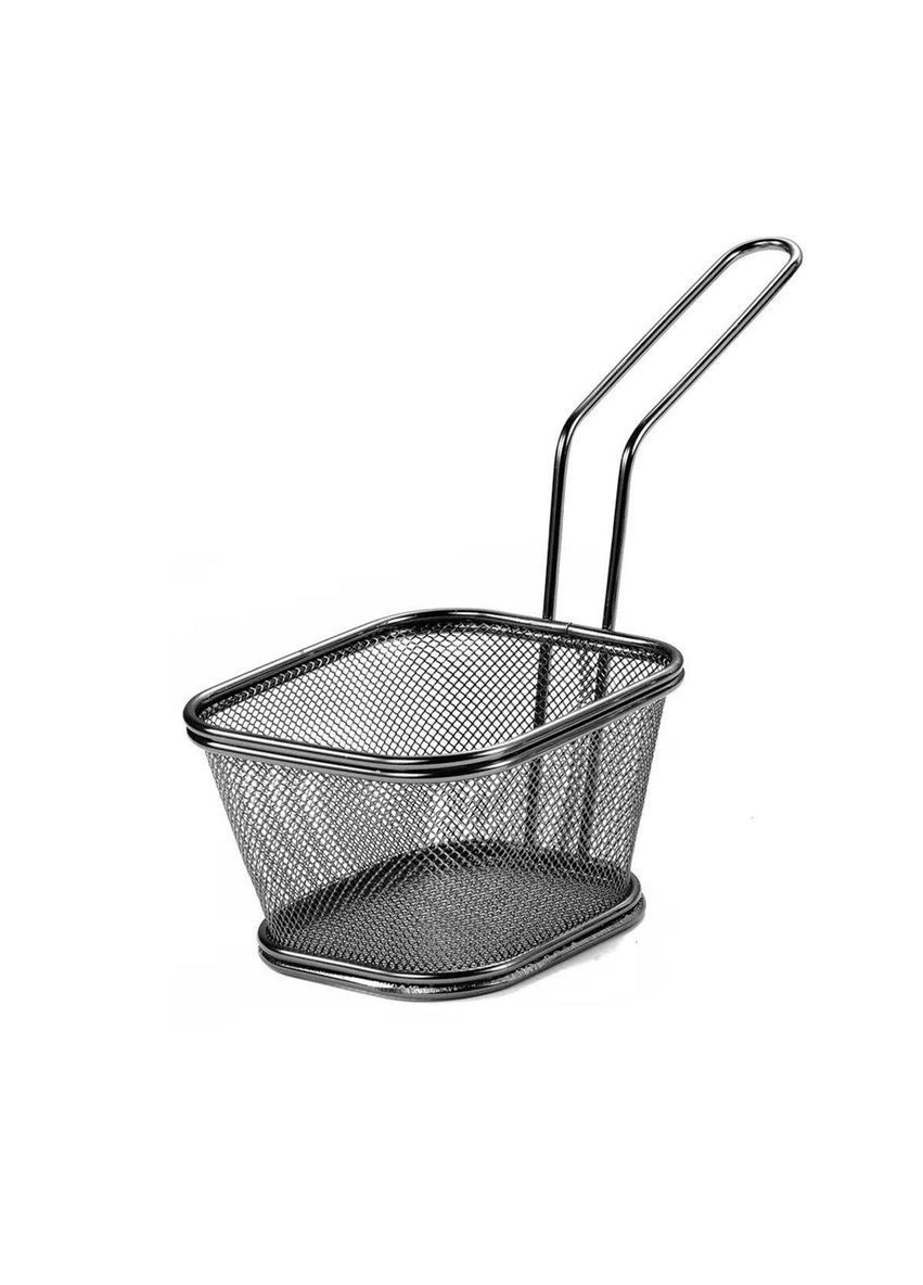 Кошик сервірувальний для картоплі фрі та снеків 13×11×7 см Чорний HP-19-4-L-B Zhongjing (368767340)