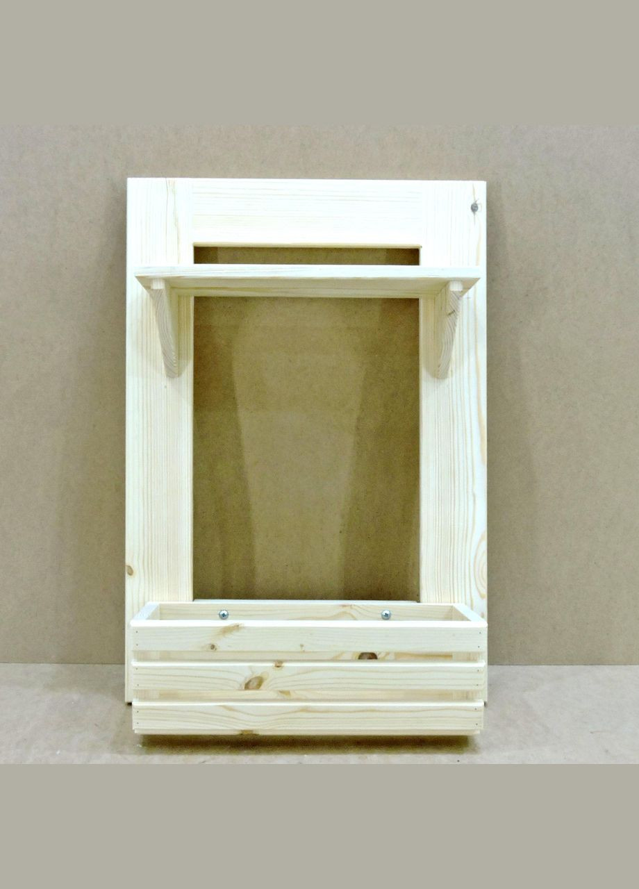 Полиця настінна для квітів з дерева Манаус бланже (ЦВС-000301) No Brand (328225453)