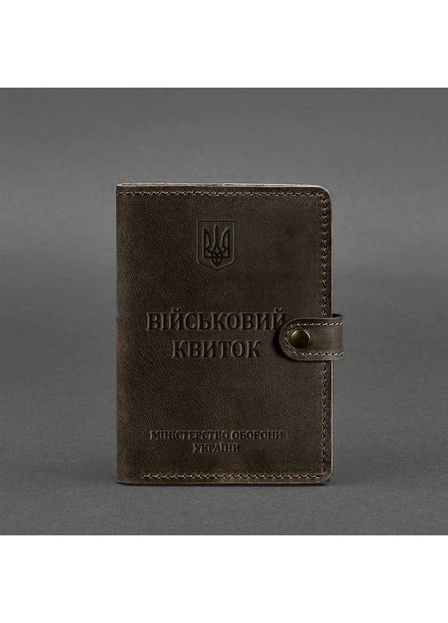 Кожаная обложка-портмоне для военного билета 15.0 темно-коричневая Crazy Horse BlankNote (398247321)