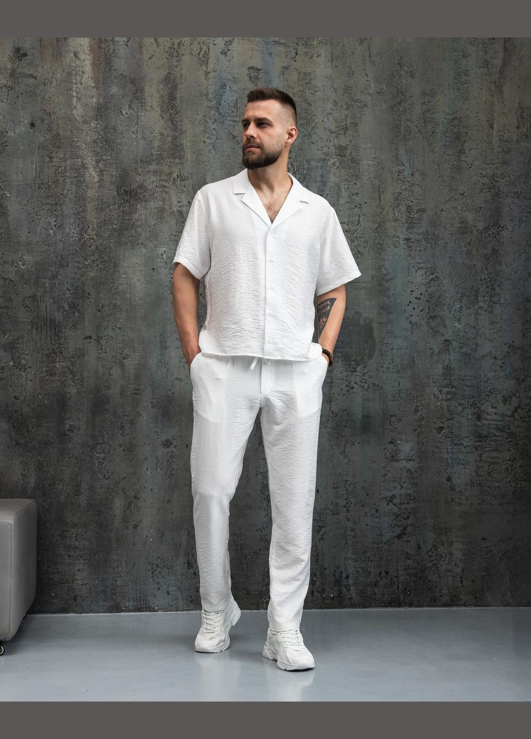 Молочний літній лляний комплект No Brand