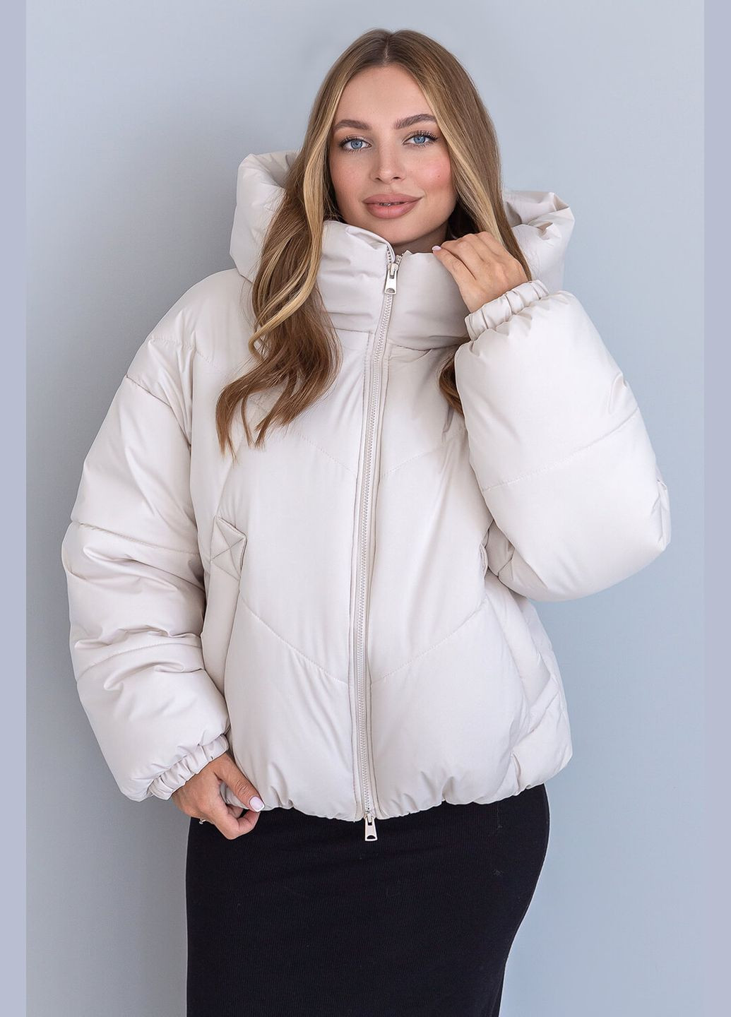 Молочная зимняя зимняя короткая куртка селин MioRichi