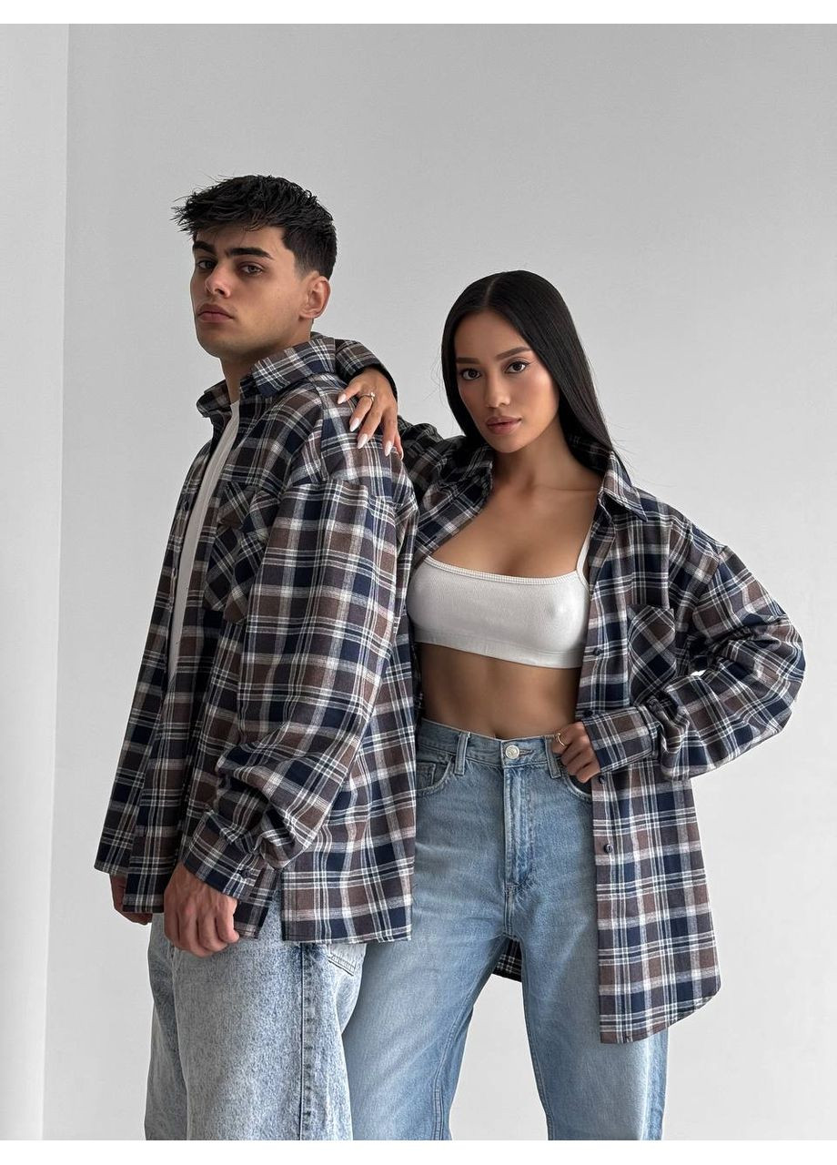 Коричневая повседневный рубашка Україна