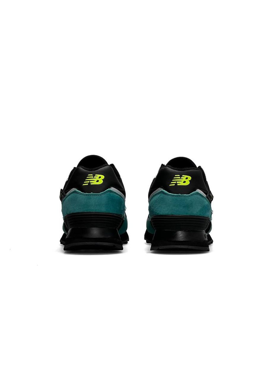 Черные демисезонные кроссовки мужские, вьетнам New Balance 574 TP2 Black Turquoise