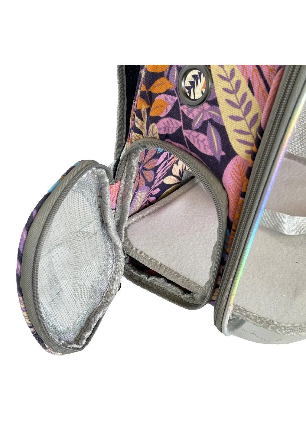 Рюкзак переноска водонепроникна для тварин котів собак з прозорою стінкою 42х31х28 см (477206-Prob) Бузковий Unbranded (295469376)