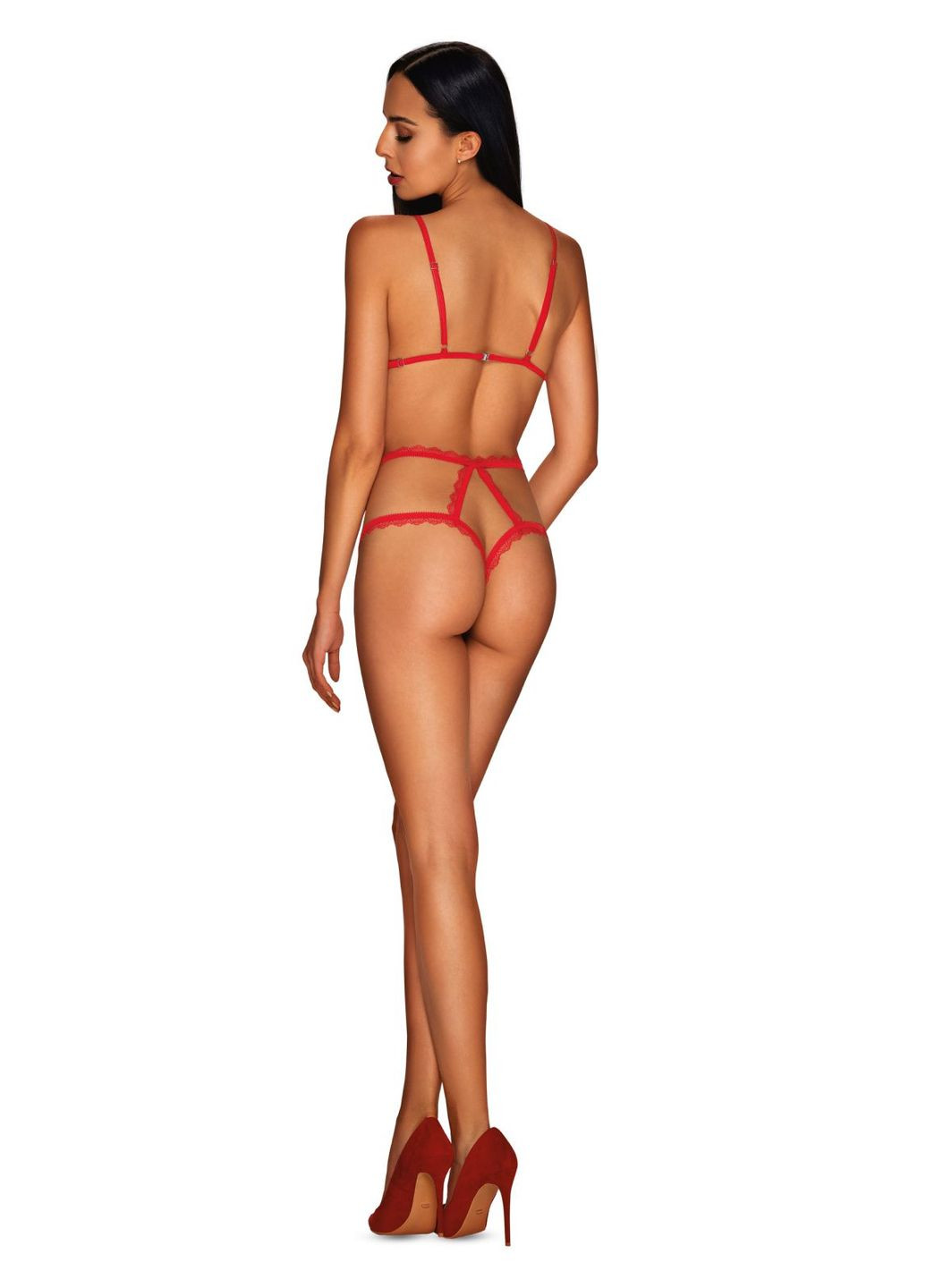 Эротический игровой костюм (боди, наклейки для груди) Obsessive (318802016)