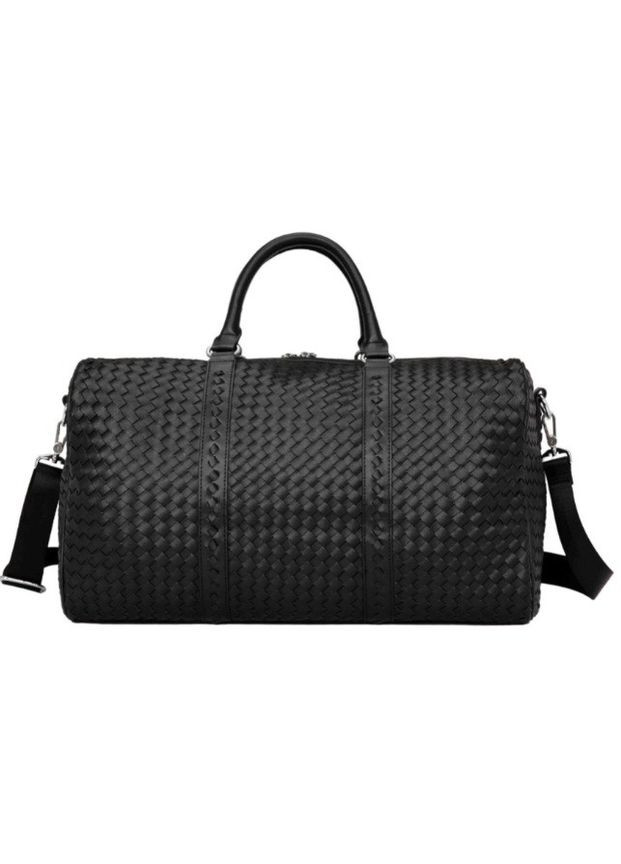 Мужская городская сумка плетеная из экокожи черная Eton (363021898)