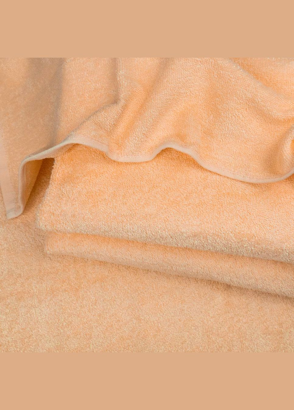 GM Textile набір махрових рушників 3шт 40х70см, 50х90см, 70х140см 400г/м2 (абрикосовий) персиковий виробництво - Узбекистан
