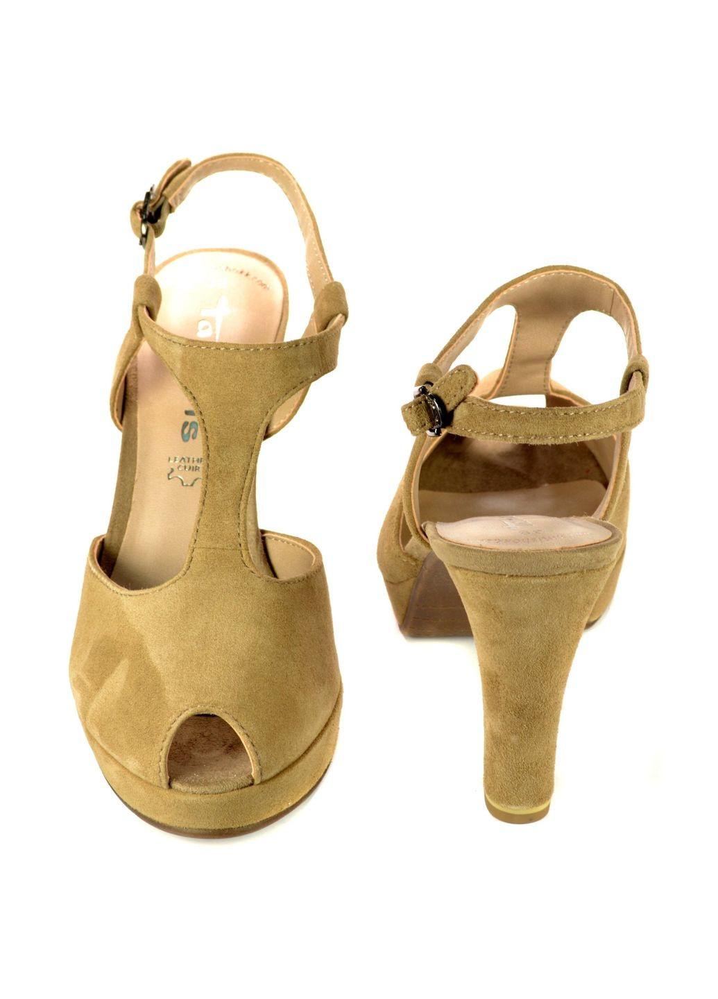 Бежевые летние модельные босоножки Tamaris