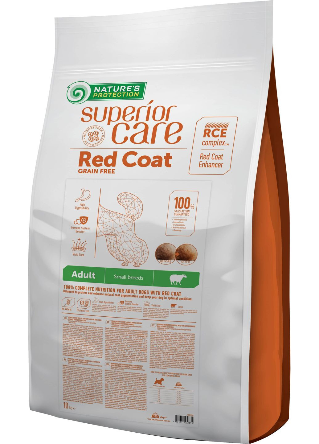 Сухий беззерновий корм для дорослих собак з рудим забарвленням шерсті, для малих порід Superior Nature's Protection (364786277)