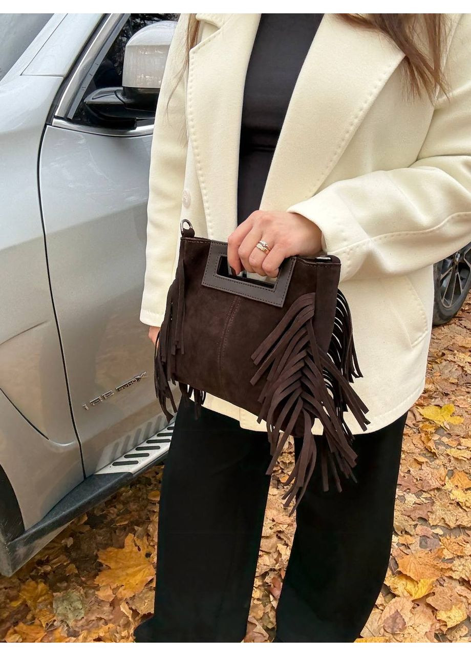 Сумка-клатч с бахромой из натуральной замши. Vishnya (371761483)