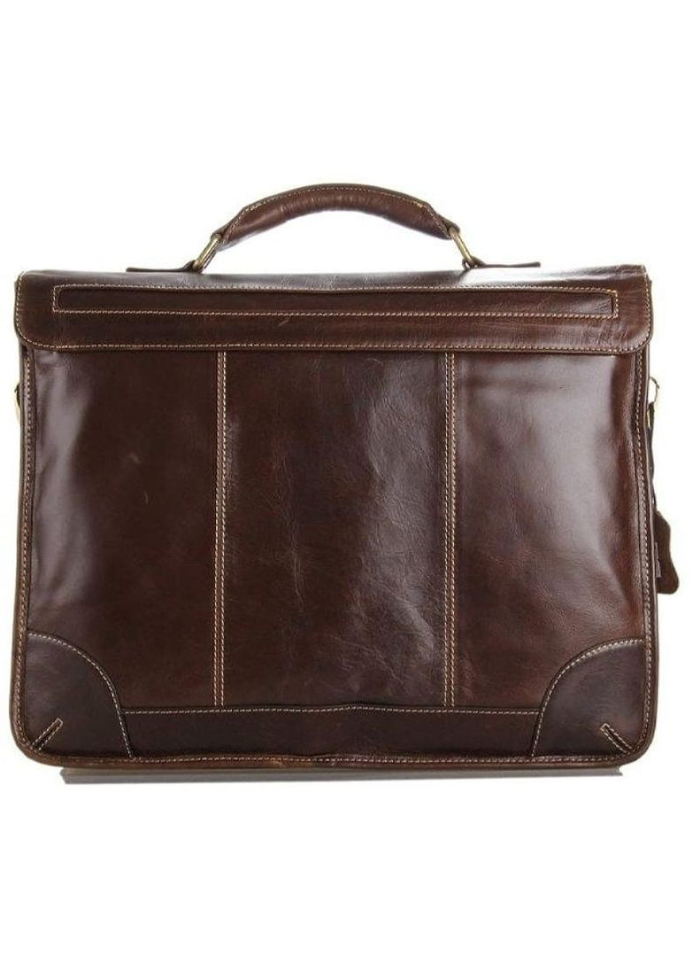 Сумка портфель через плече для чоловіків з натуральної шкіри для документів А4 для подорожей Темно-коричневий 40585 John McDee (361348745)