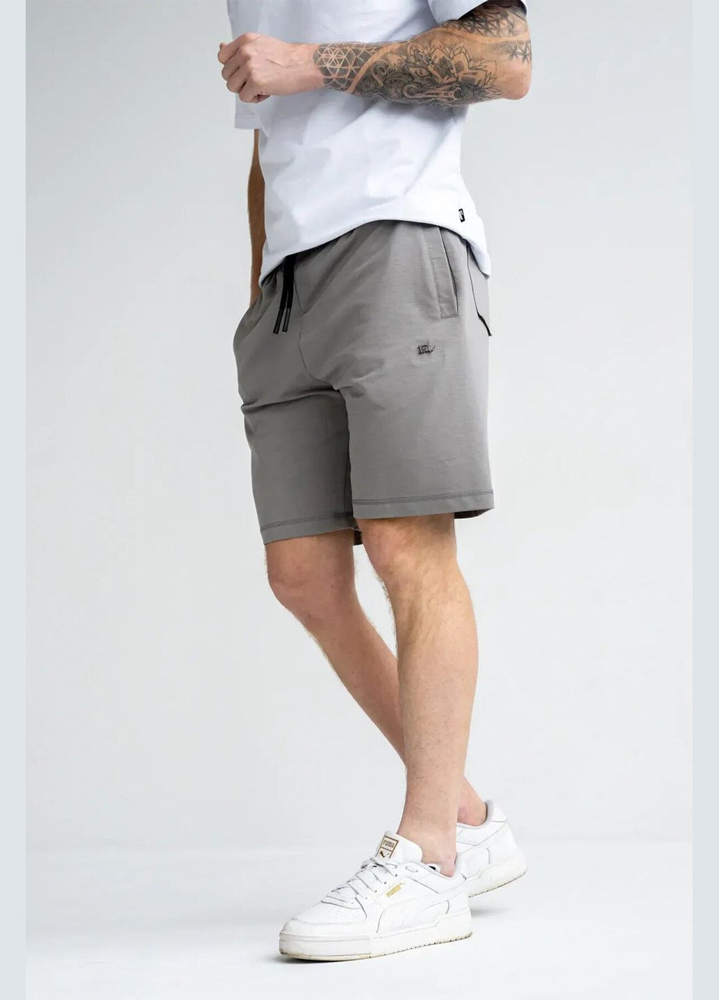 Мужские трикотажные шорты BASKET Серые Teamv (327369332)
