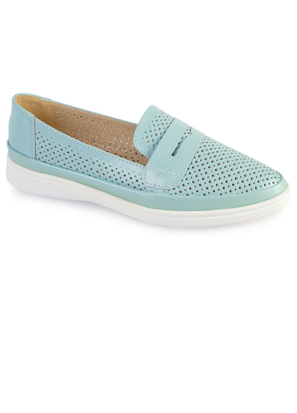 Голубые туфли лоферы женские бренда 8200144_(1) ModaMilano