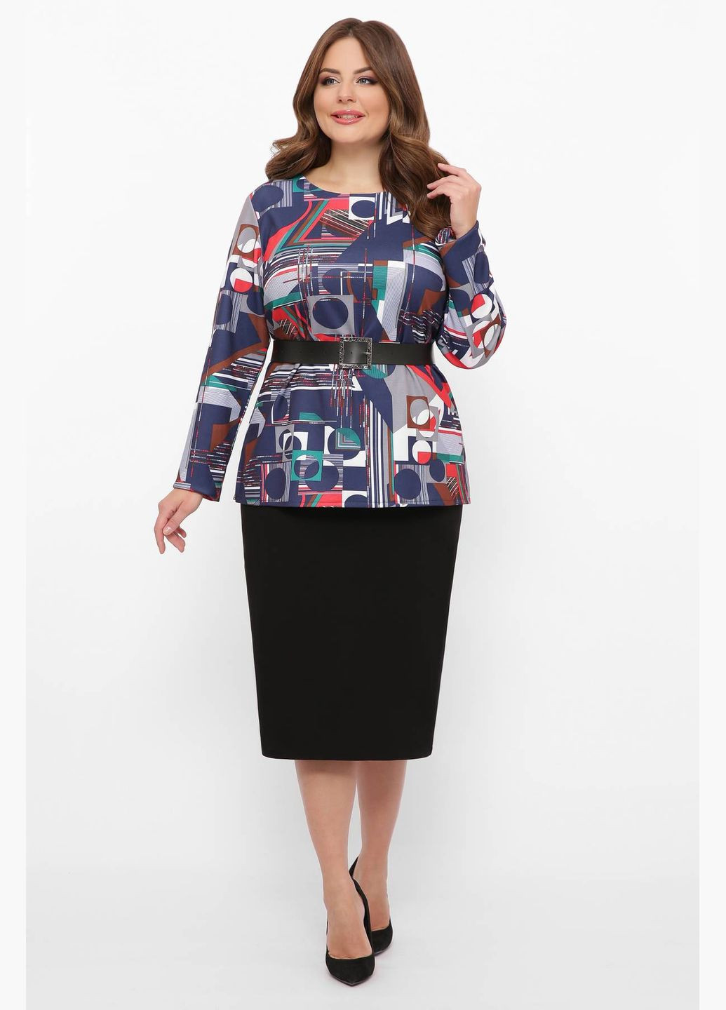 Синяя блуза из трикотажного полотна илона синяя 54 Tatiana