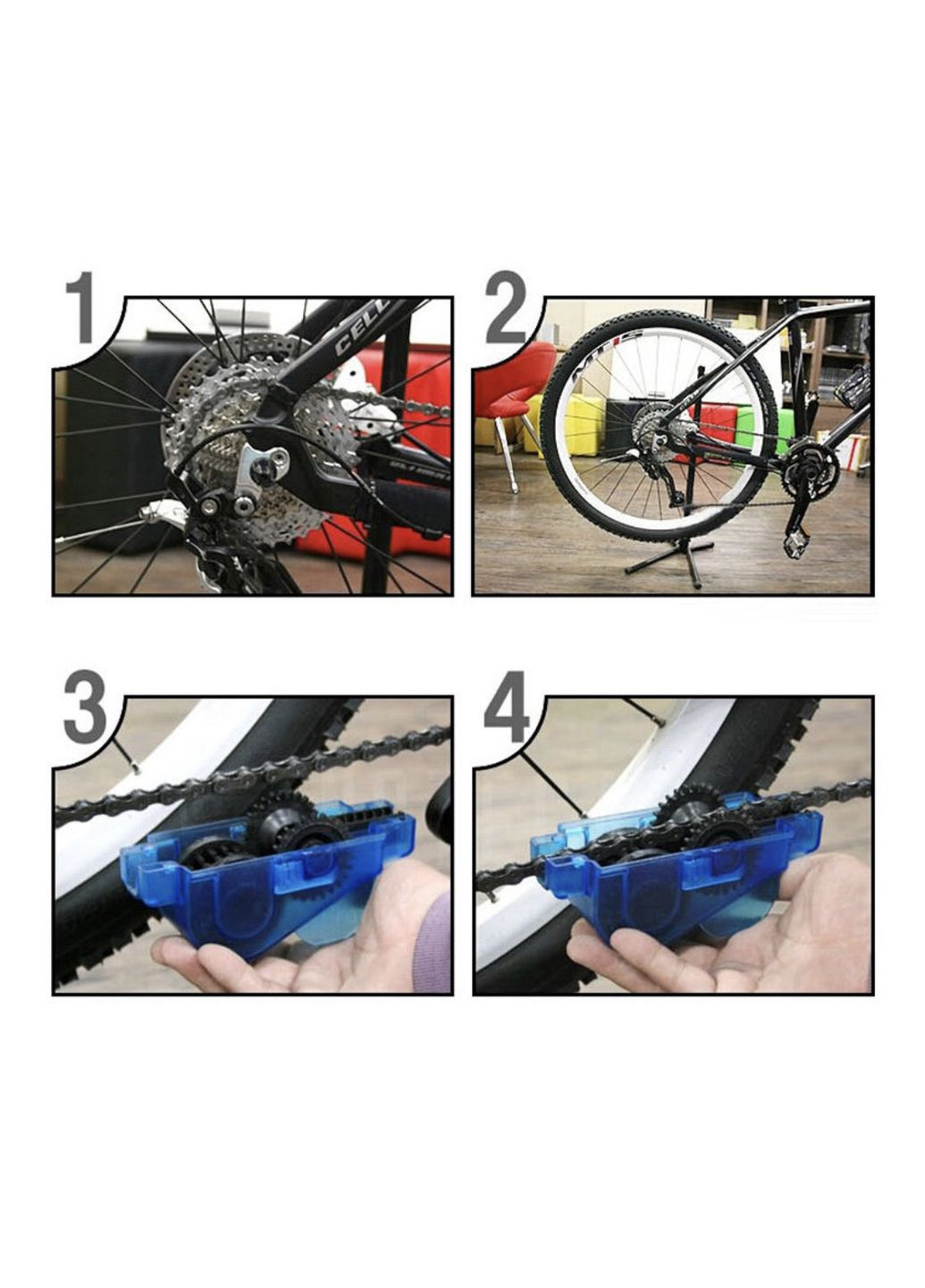 Набор для чистки и мойки велосипедной цепи от грязи, чистящая машина и 2 щетки China (366875080)
