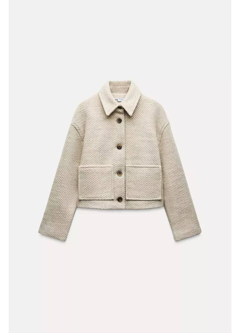 Бежевое Пальто Zara