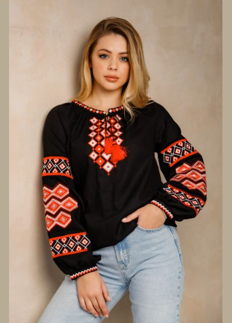 Жіноча вишиванка Горянка чорна Galychanka 6860 (325402137)