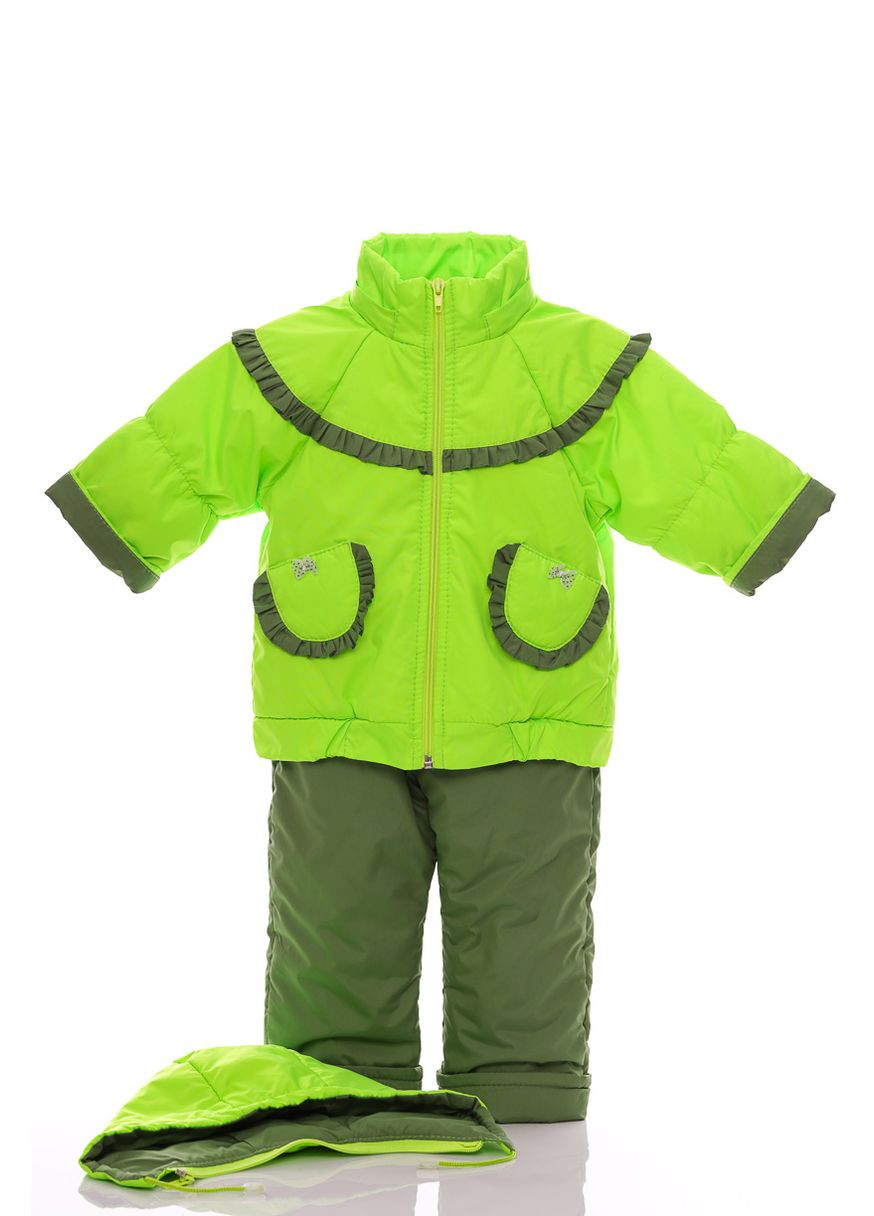 Комбінезон Конверт для дівчинки на флісі Трійка салатова 86 см (29559) BABYKROHA (297198062)