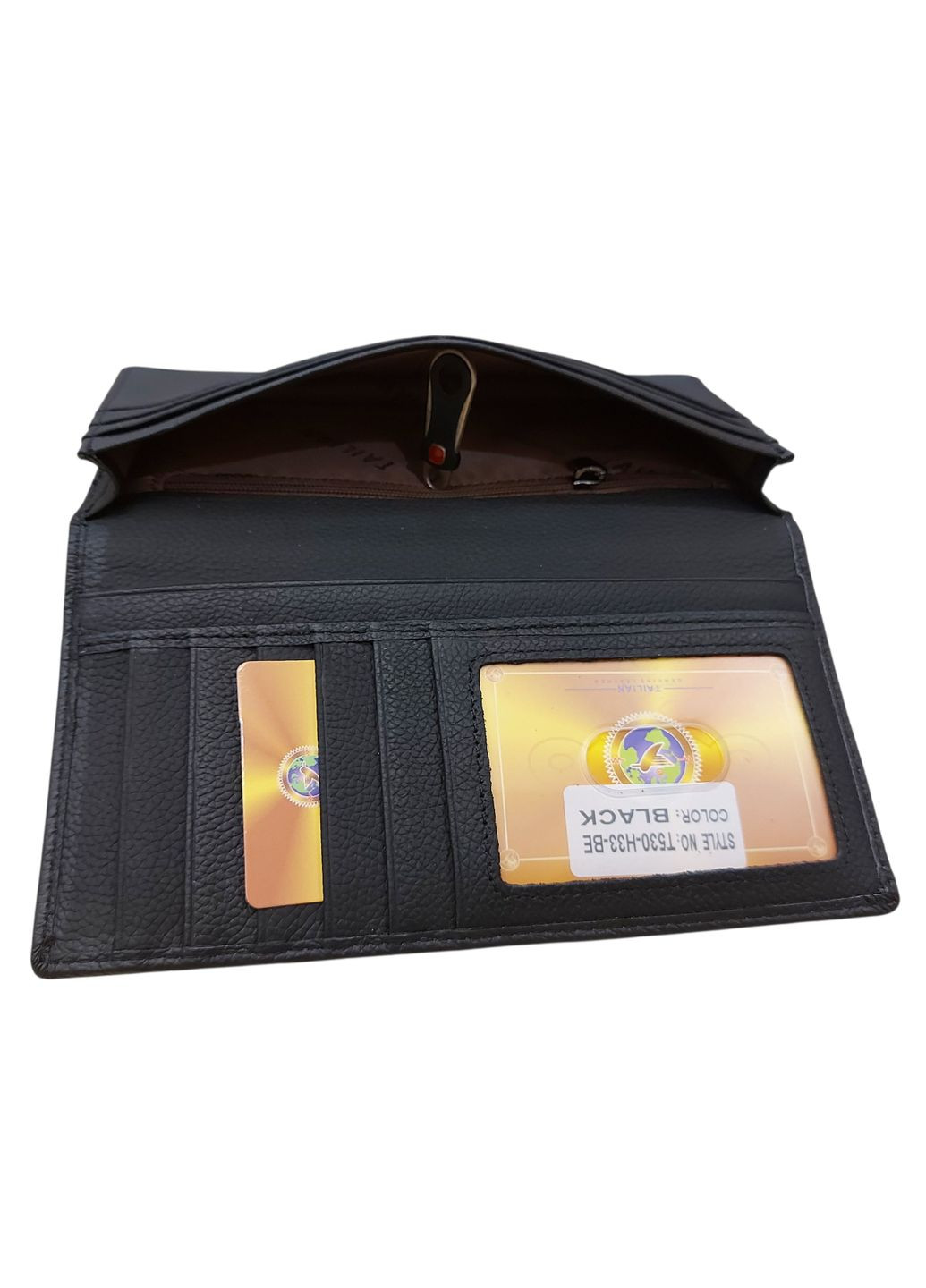 Стильный мужской кожаный купюрник кошелек черный Т 53033 Tailian Т 530 Н 33 Black (346268596)