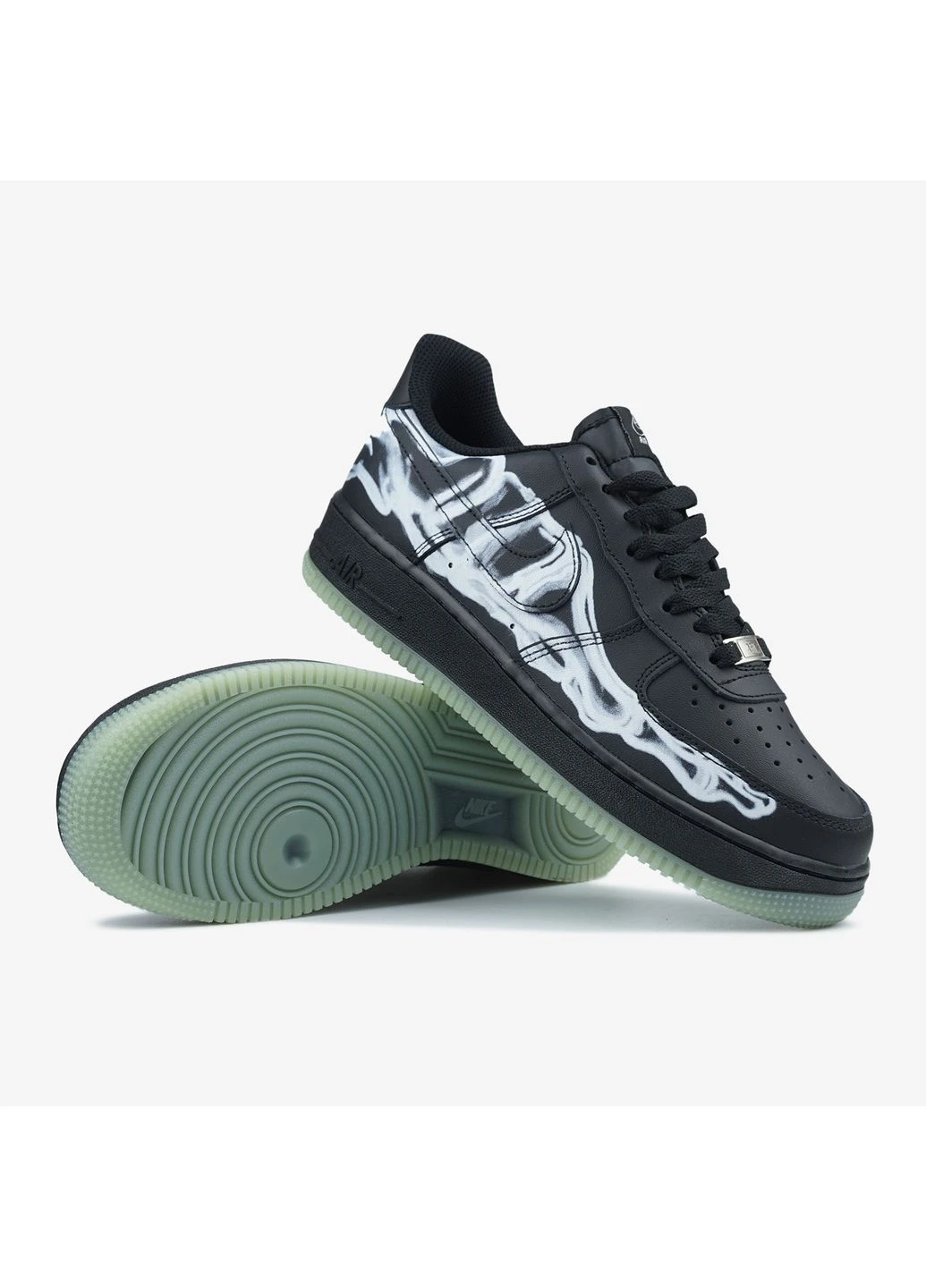 Комбіновані всесезонні air force low skeleton qs black No Brand