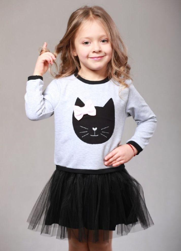 Сіра плаття для дівчинки киця р.98 тм Vidoli (307167270)