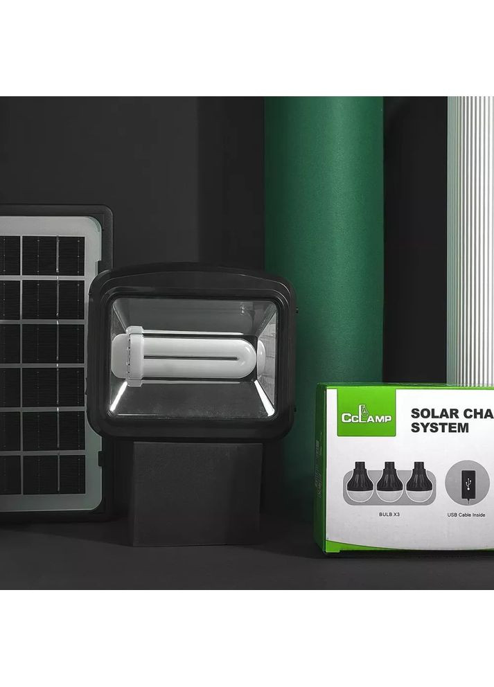 Многофункциональный LED-фонарь с PowerBank 6000mAh и солнечной панелью/Аккумуляторный фонарь Cclamp (370264889)