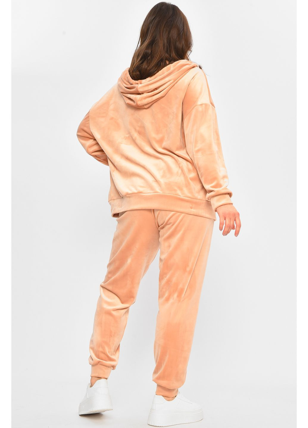 Спортивный костюм женский полубатальный светло-розового цвета Let's Shop (365589423)