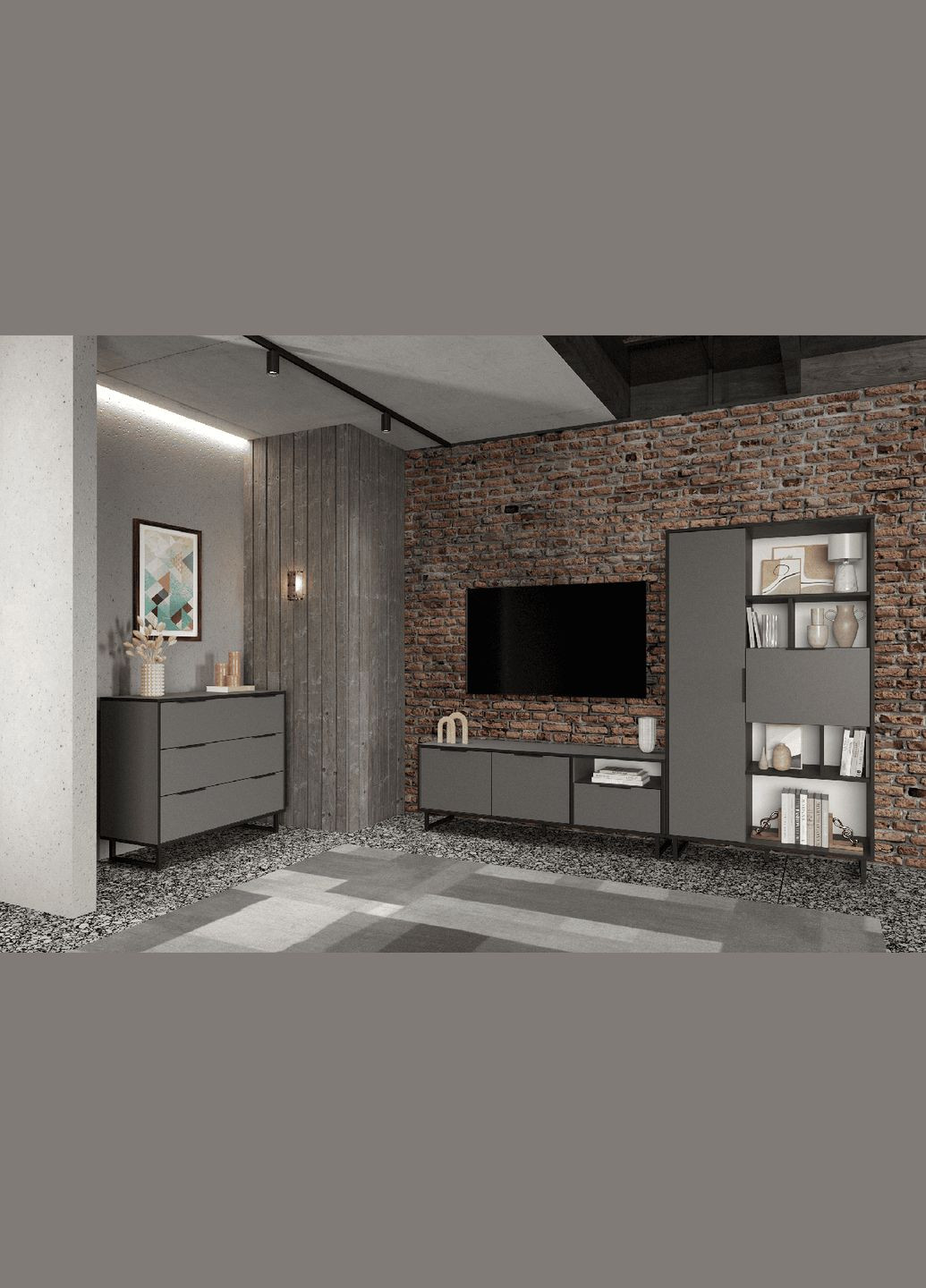 Тумба під телевізор з дверцятами та шухлядой F-0007 від MORELI (338257499)