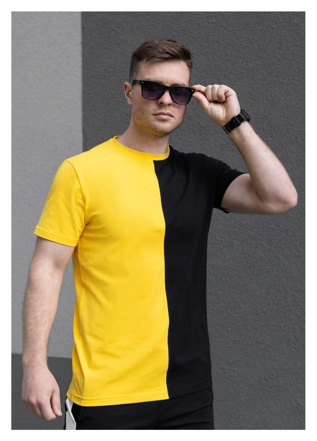 Желтая базовая футболка No Brand