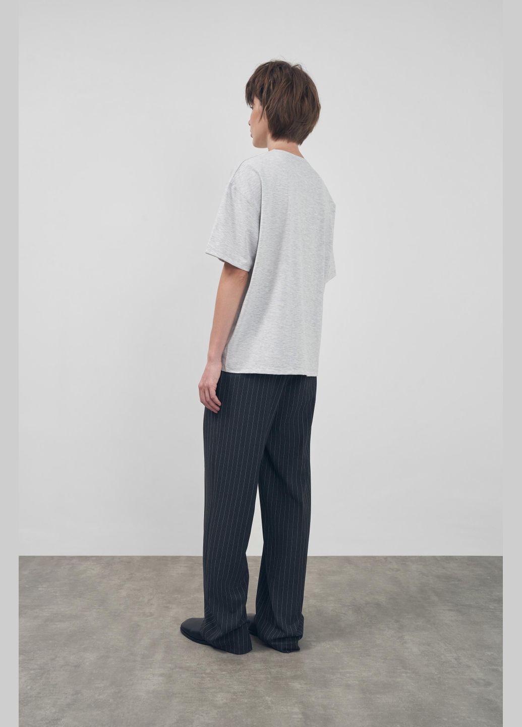 Штани на кулісці темно-сірого кольору у смужку FLOW Штани (323633093)