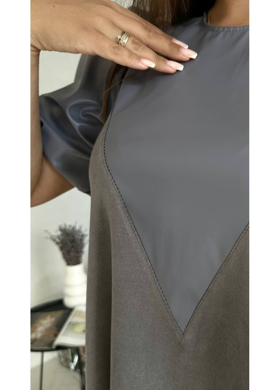 Сіра повсякденний сукня жіноча а-силует Гермес однотонна