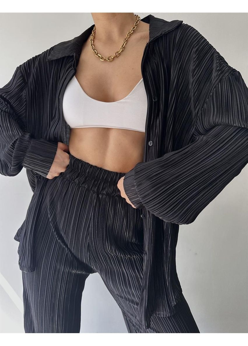 Женский летний брючный костюм плиссе KK-104 Красный Number Nine (336214221)