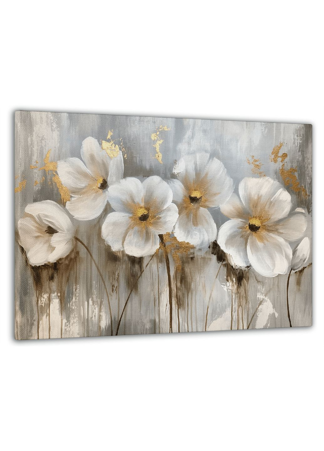 Картина на стену в гостиную/спальню "Нежные белые цветы" 60x100 см MN10124 Mako (373272919)