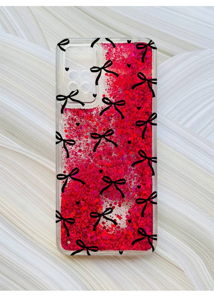 Чохол з плаваючими рожевими блискітками на Xiaomi Redmi Note 11 Pro Бантики (принт 405) Creative (355402934)