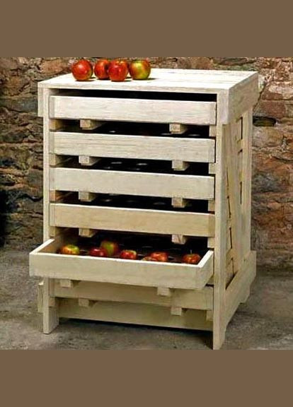 Стелаж для овочів і фруктів з дерева Лістеблі бланже (ЯХТ-006601) No Brand (327865305)