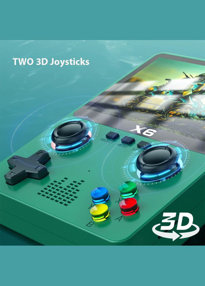 Портативна ігрова приставка X6 10000 ігор / 3.5'' IPS, 640x480 / AV вихід / консоль, ретро / 2000 mAh Black No Brand (322566695)