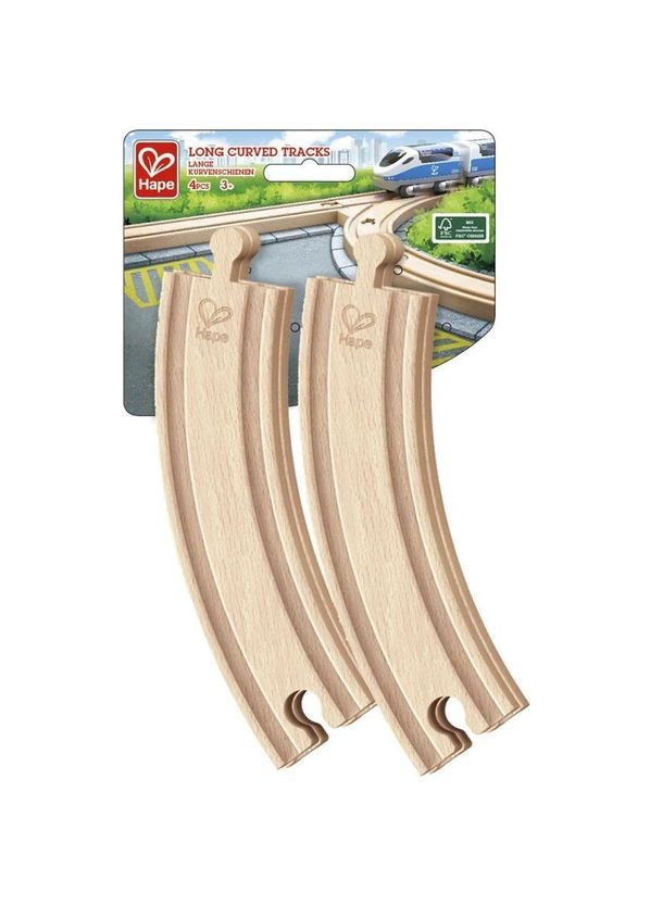 Набір для залізниці довгі вигнуті рейки 4 шт. () Hape E3777 (366578424)
