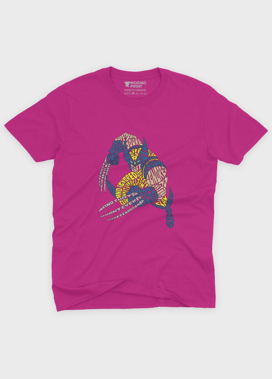 Розовая демисезонная футболка для девочки с принтом супергероя – росомаха (ts001-1-fuxj-006-021-001-g) Modno