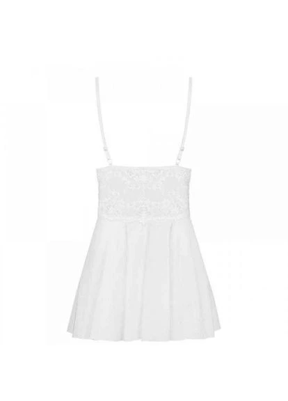 Білий демісезонний сорочка 810-bab-2 padded babydoll Obsessive
