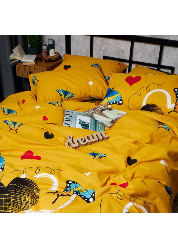 Комплект постільної білизни Бязь Gold Люкс Полуторний 143х210 наволочки 4х50х70 (MS-820008838) Moon&Star Butterfly Bloom (356115265)