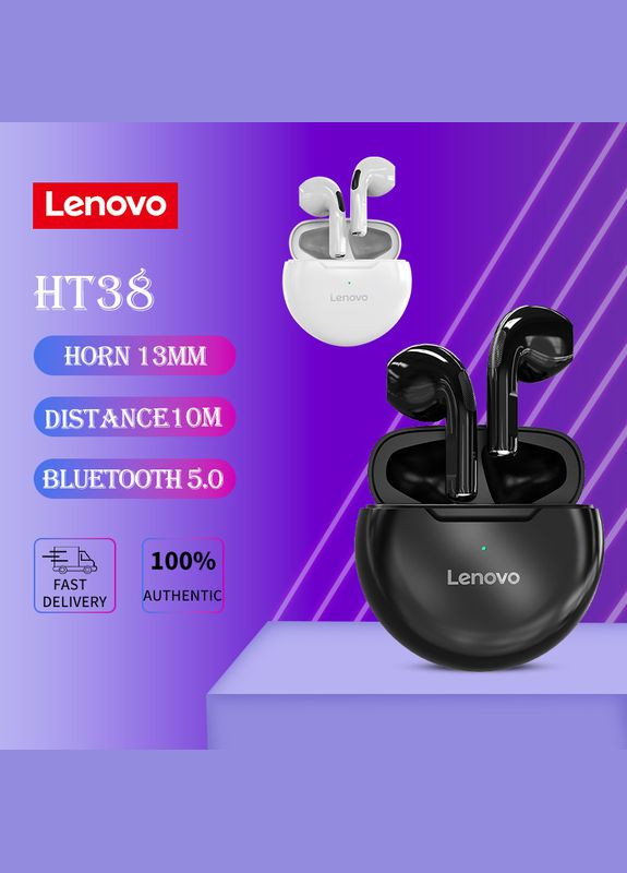 Бездротові навушники HT38 TWS чорні Lenovo (280876531)