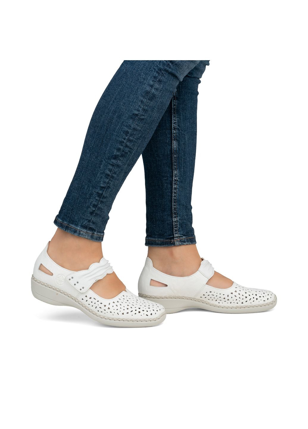 Rieker Весняні повсякденні туфлі білий з натуральна шкіра, німеччина — літо (317364569)