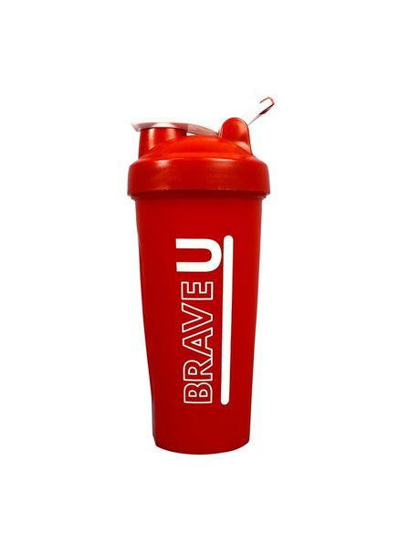 Шейкер 700ml Red для коктейлів та протеїнових напоїв червоний контейнер для змішування напоїв Brave (368977079)