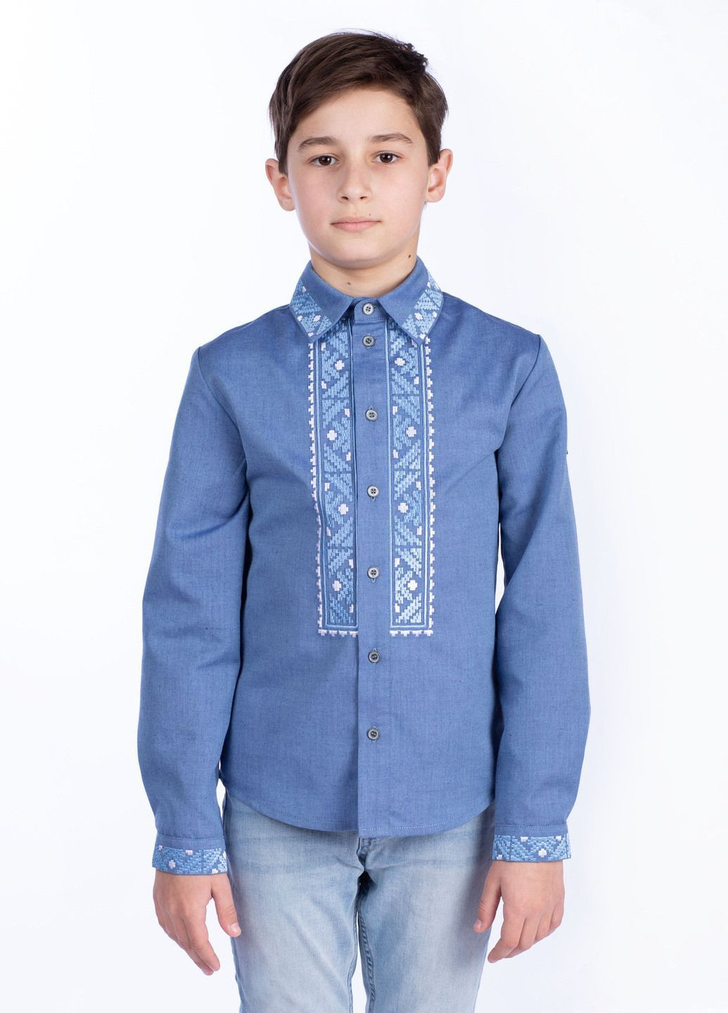 Синя сорочка для хлопчиків Едельвіка бавовна, поліестер (362038952)