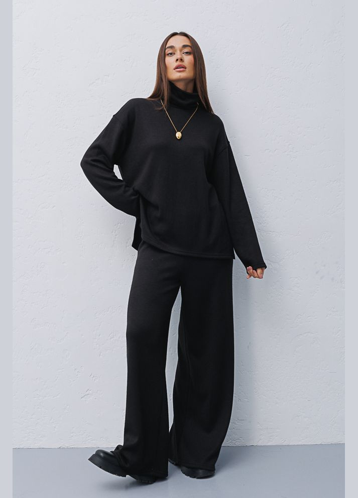 Жіночий трикотажний костюм зі штанами чорний Arjen (289787695)